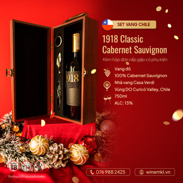 set rượu vang đỏ chile 1918 classic cabernet sauvignon